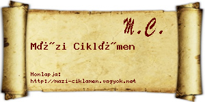 Mázi Ciklámen névjegykártya